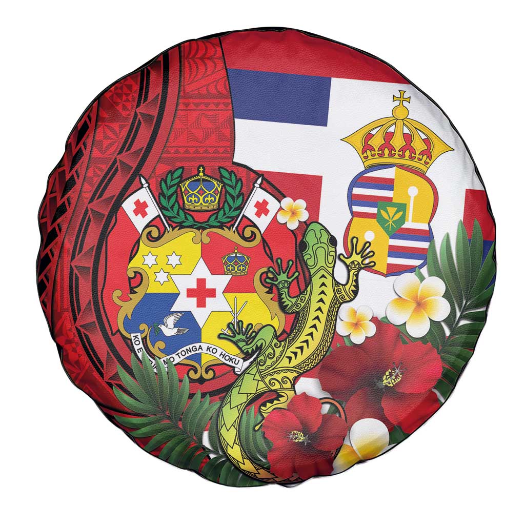 Hawaii And Tonga Spare Tire Cover King Kalakaua Tribal Gecko Tongan Ngatu LT14 - Polynesian Pride