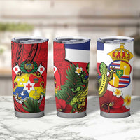 Hawaii And Tonga Tumbler Cup King Kalakaua Tribal Gecko Tongan Ngatu LT14 - Polynesian Pride