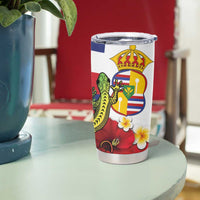 Hawaii And Tonga Tumbler Cup King Kalakaua Tribal Gecko Tongan Ngatu LT14 - Polynesian Pride