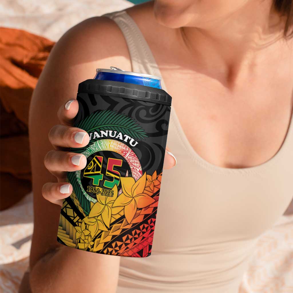 Personalised Vanuatu Independence Day 4 in 1 Can Cooler Tumbler July 30 Pig Tusk Long God Yumi Stanap LT14 - Polynesian Pride