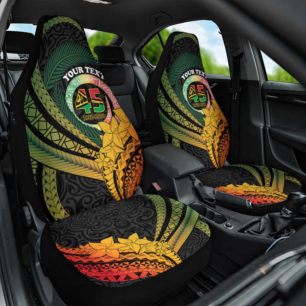 Personalised Vanuatu Independence Day Car Seat Cover July 30 Pig Tusk Long God Yumi Stanap LT14 One Size Black - Polynesian Pride