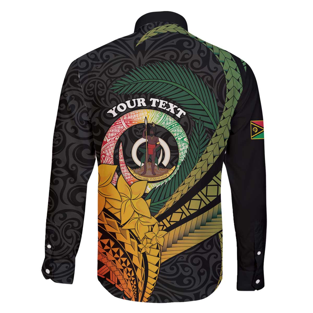 Personalised Vanuatu Independence Day Family Matching Off The Shoulder Long Sleeve Dress and Hawaiian Shirt July 30 Pig Tusk Long God Yumi Stanap LT14 - Polynesian Pride