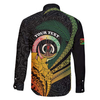 Personalised Vanuatu Independence Day Family Matching Off The Shoulder Long Sleeve Dress and Hawaiian Shirt July 30 Pig Tusk Long God Yumi Stanap LT14 - Polynesian Pride