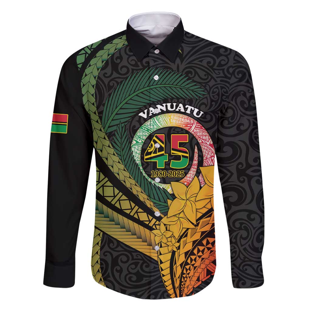 Personalised Vanuatu Independence Day Family Matching Short Sleeve Bodycon Dress and Hawaiian Shirt July 30 Pig Tusk Long God Yumi Stanap LT14 Dad's Shirt - Long Sleeve Black - Polynesian Pride