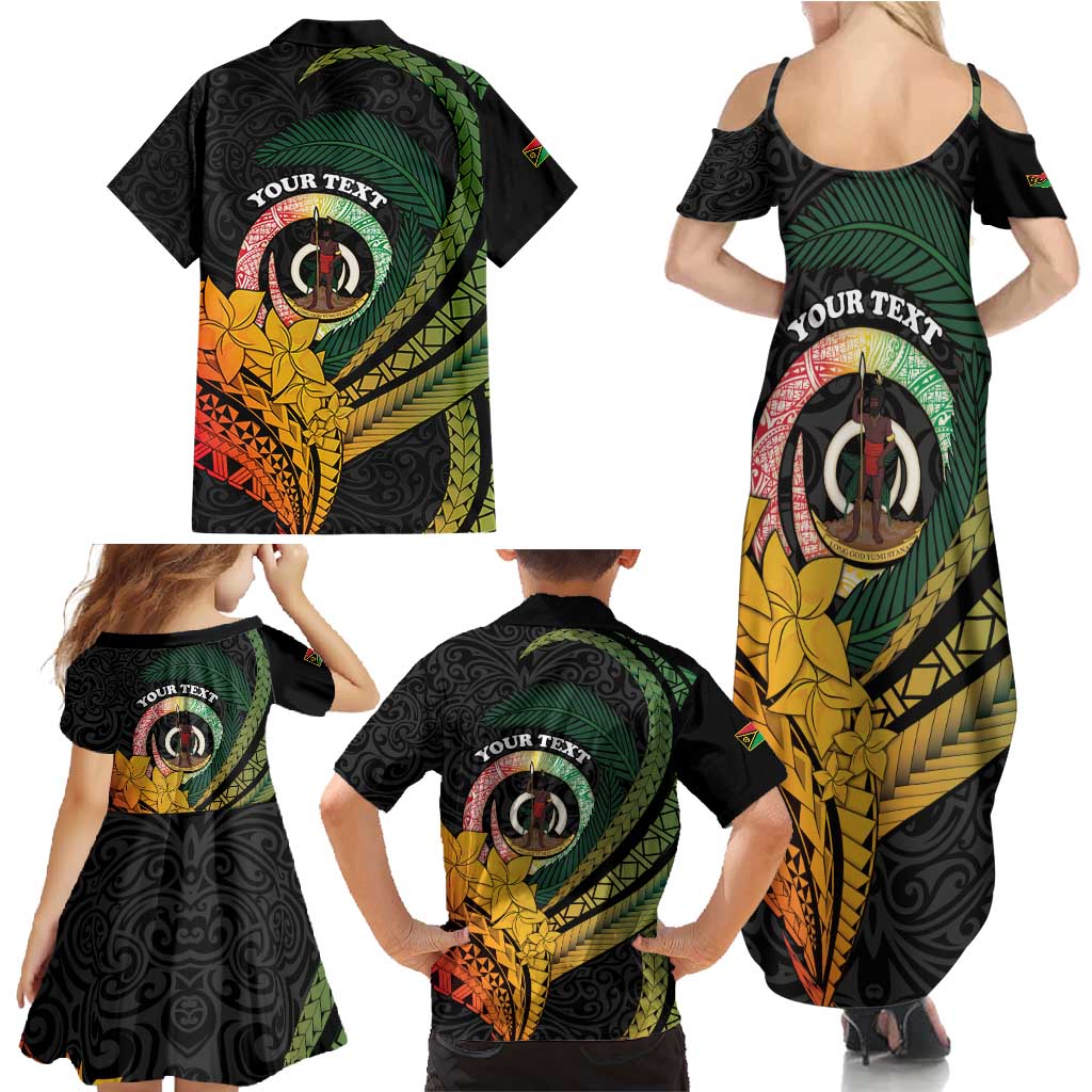 Personalised Vanuatu Independence Day Family Matching Summer Maxi Dress and Hawaiian Shirt July 30 Pig Tusk Long God Yumi Stanap LT14 - Polynesian Pride