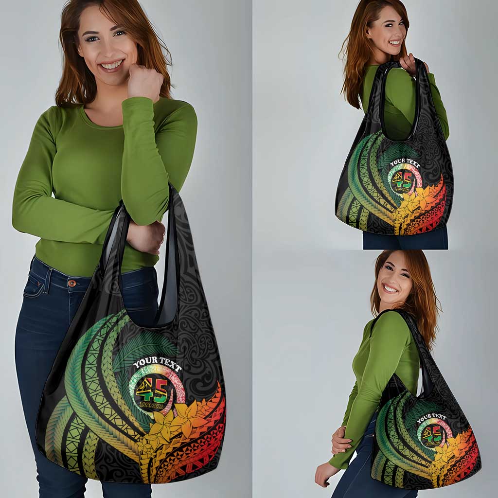 Personalised Vanuatu Independence Day Grocery Bag July 30 Pig Tusk Long God Yumi Stanap