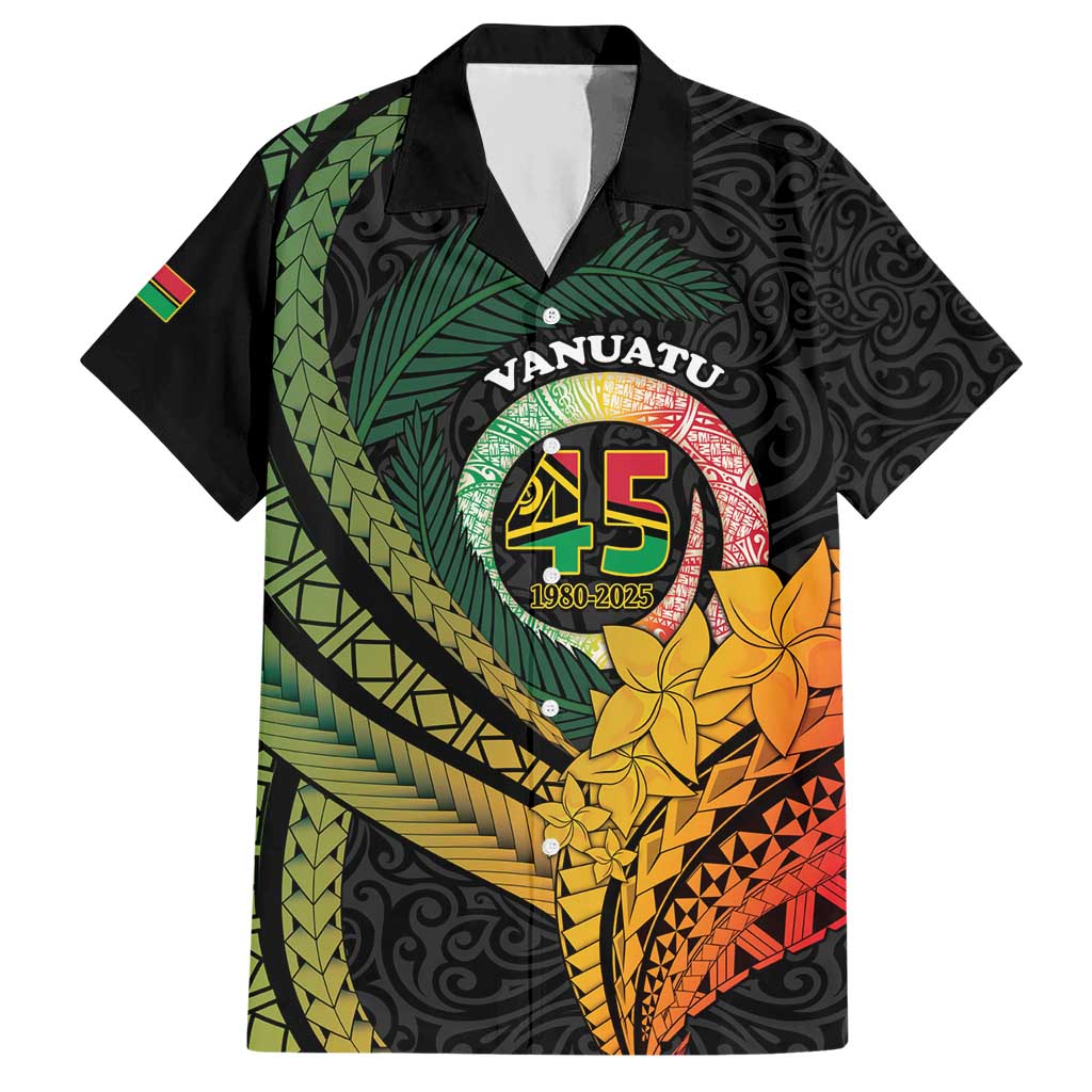 Personalised Vanuatu Independence Day Hawaiian Shirt July 30 Pig Tusk Long God Yumi Stanap LT14 Black - Polynesian Pride