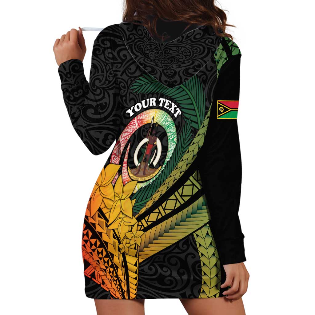 Personalised Vanuatu Independence Day Hoodie Dress July 30 Pig Tusk Long God Yumi Stanap LT14 - Polynesian Pride