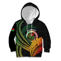 Personalised Vanuatu Independence Day Kid Hoodie July 30 Pig Tusk Long God Yumi Stanap LT14 Hoodie Black - Polynesian Pride