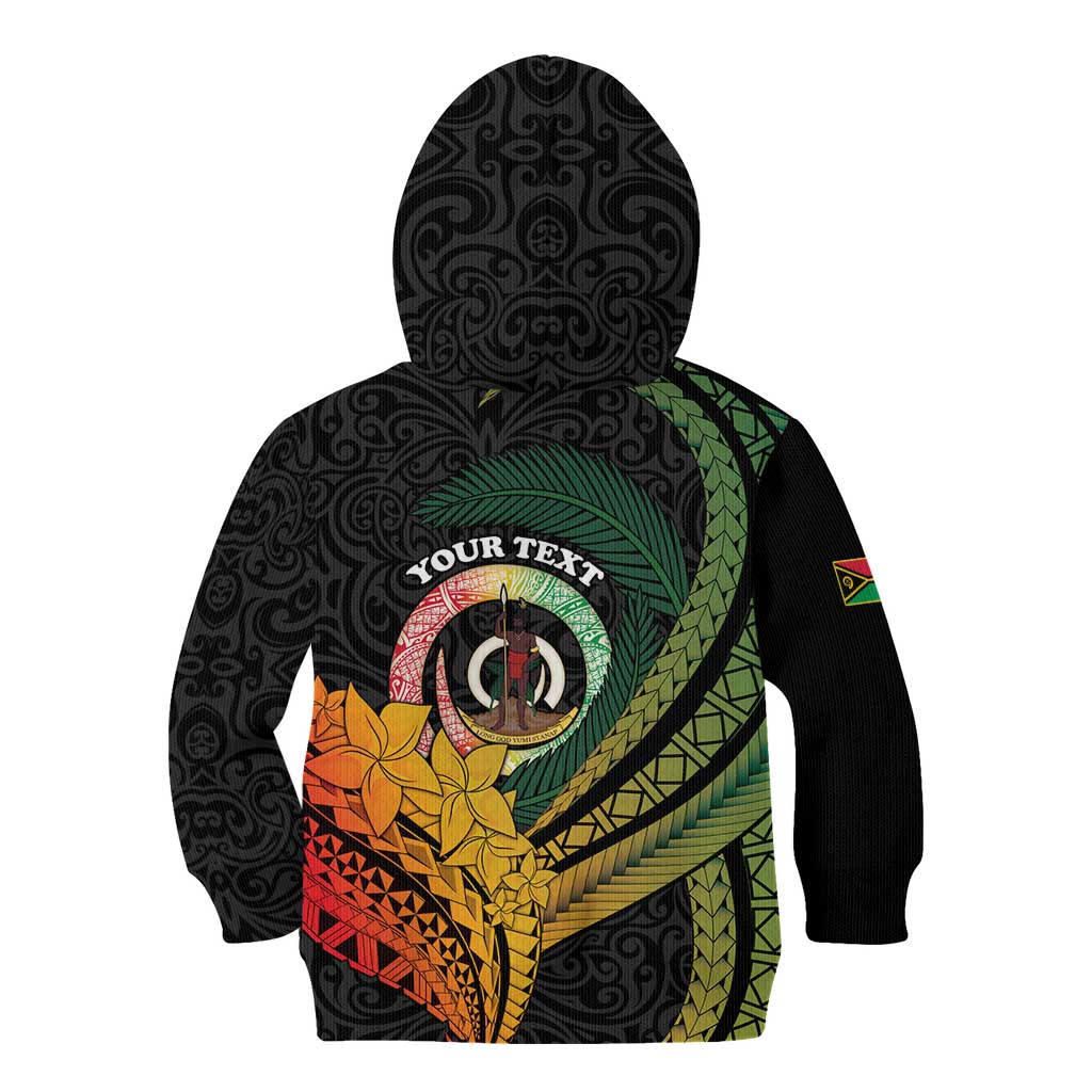 Personalised Vanuatu Independence Day Kid Hoodie July 30 Pig Tusk Long God Yumi Stanap LT14 - Polynesian Pride