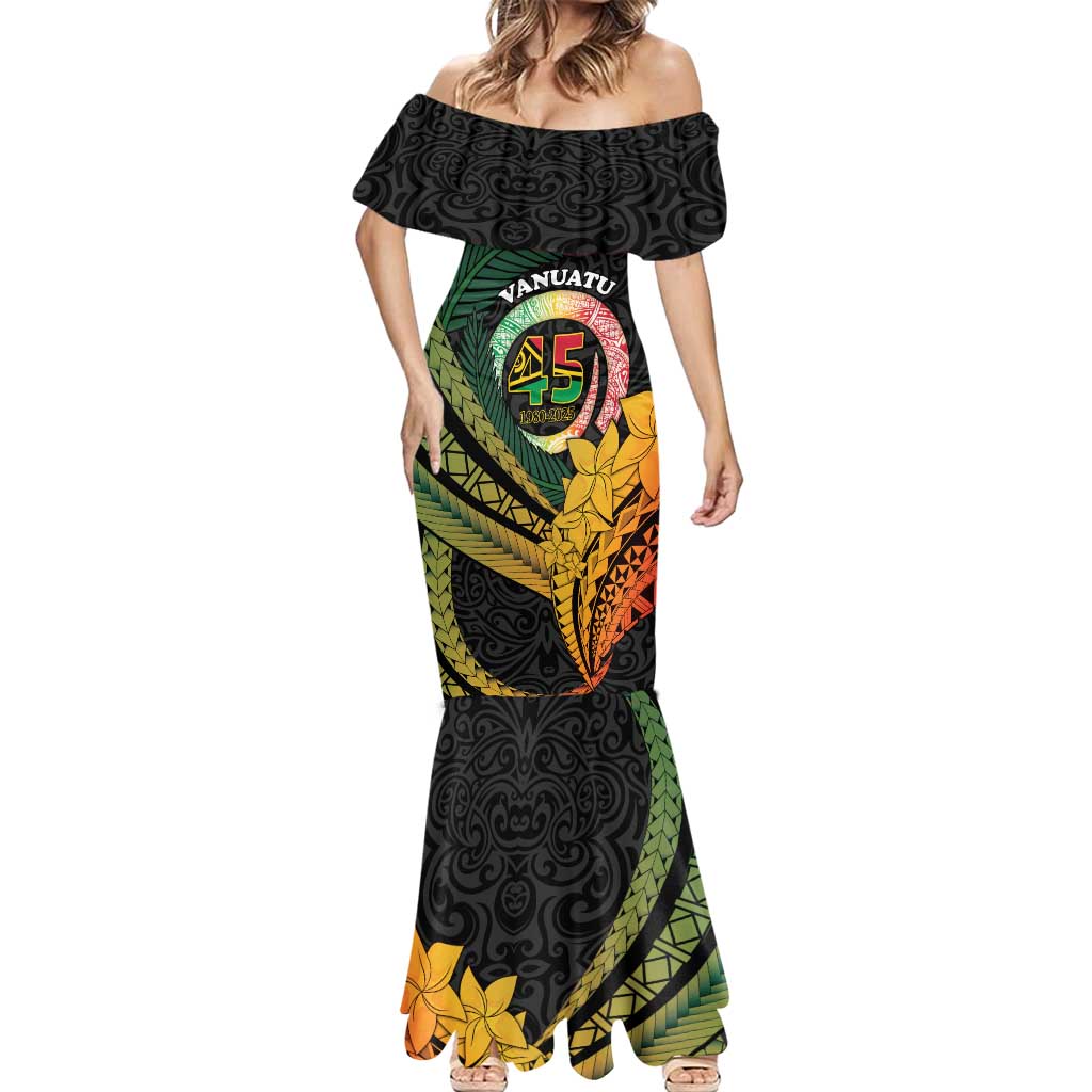 Personalised Vanuatu Independence Day Mermaid Dress July 30 Pig Tusk Long God Yumi Stanap LT14 - Polynesian Pride