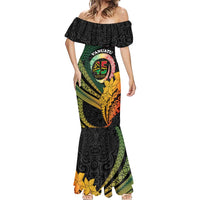 Personalised Vanuatu Independence Day Mermaid Dress July 30 Pig Tusk Long God Yumi Stanap LT14 - Polynesian Pride