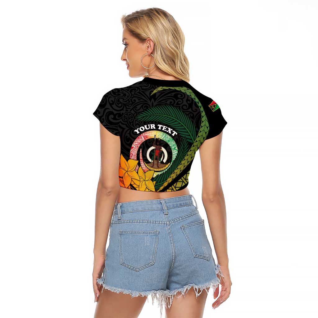 Personalised Vanuatu Independence Day Raglan Cropped T Shirt July 30 Pig Tusk Long God Yumi Stanap LT14 - Polynesian Pride