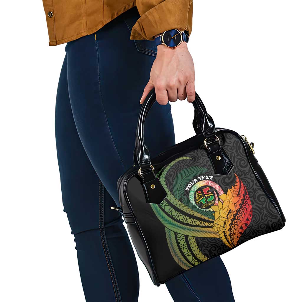 Personalised Vanuatu Independence Day Shoulder Handbag July 30 Pig Tusk Long God Yumi Stanap