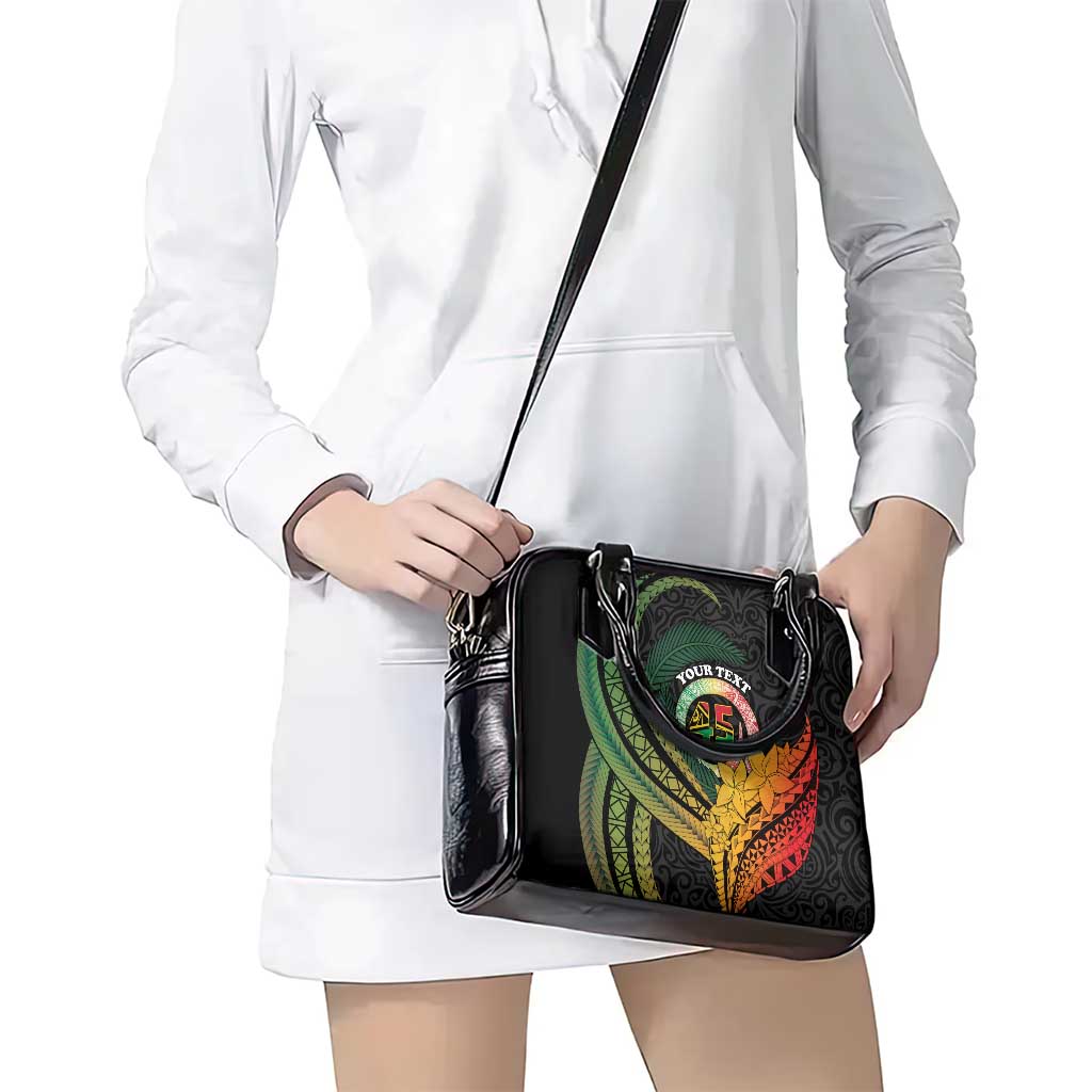 Personalised Vanuatu Independence Day Shoulder Handbag July 30 Pig Tusk Long God Yumi Stanap