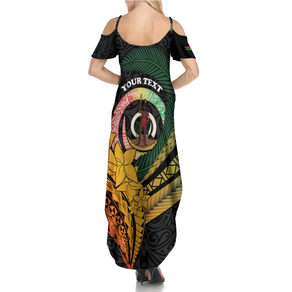 Personalised Vanuatu Independence Day Summer Maxi Dress July 30 Pig Tusk Long God Yumi Stanap LT14 - Polynesian Pride