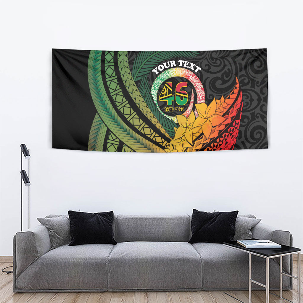 Personalised Vanuatu Independence Day Tapestry July 30 Pig Tusk Long God Yumi Stanap LT14 - Polynesian Pride