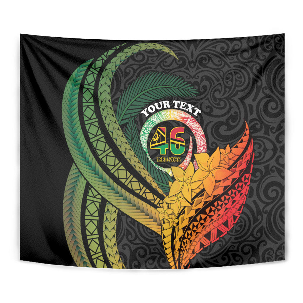Personalised Vanuatu Independence Day Tapestry July 30 Pig Tusk Long God Yumi Stanap LT14 - Polynesian Pride
