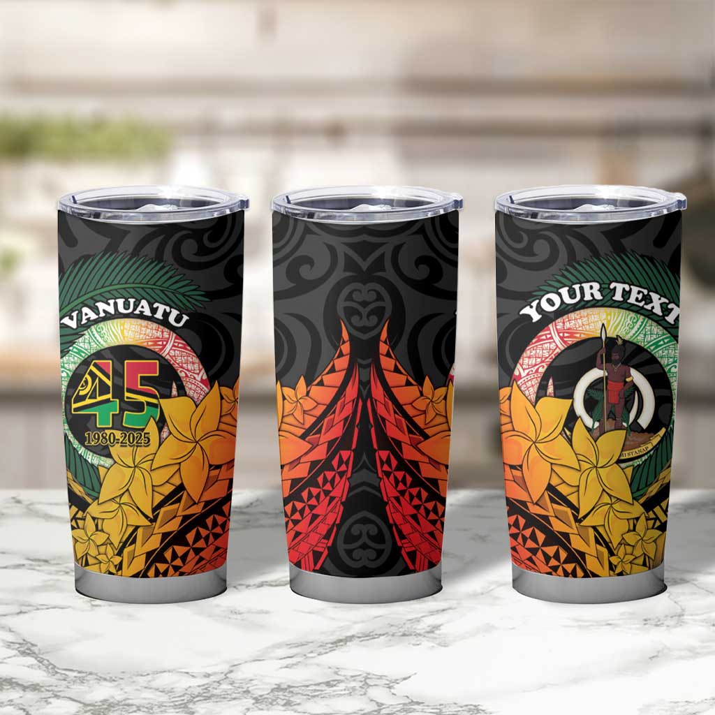 Personalised Vanuatu Independence Day Tumbler Cup July 30 Pig Tusk Long God Yumi Stanap LT14 - Polynesian Pride