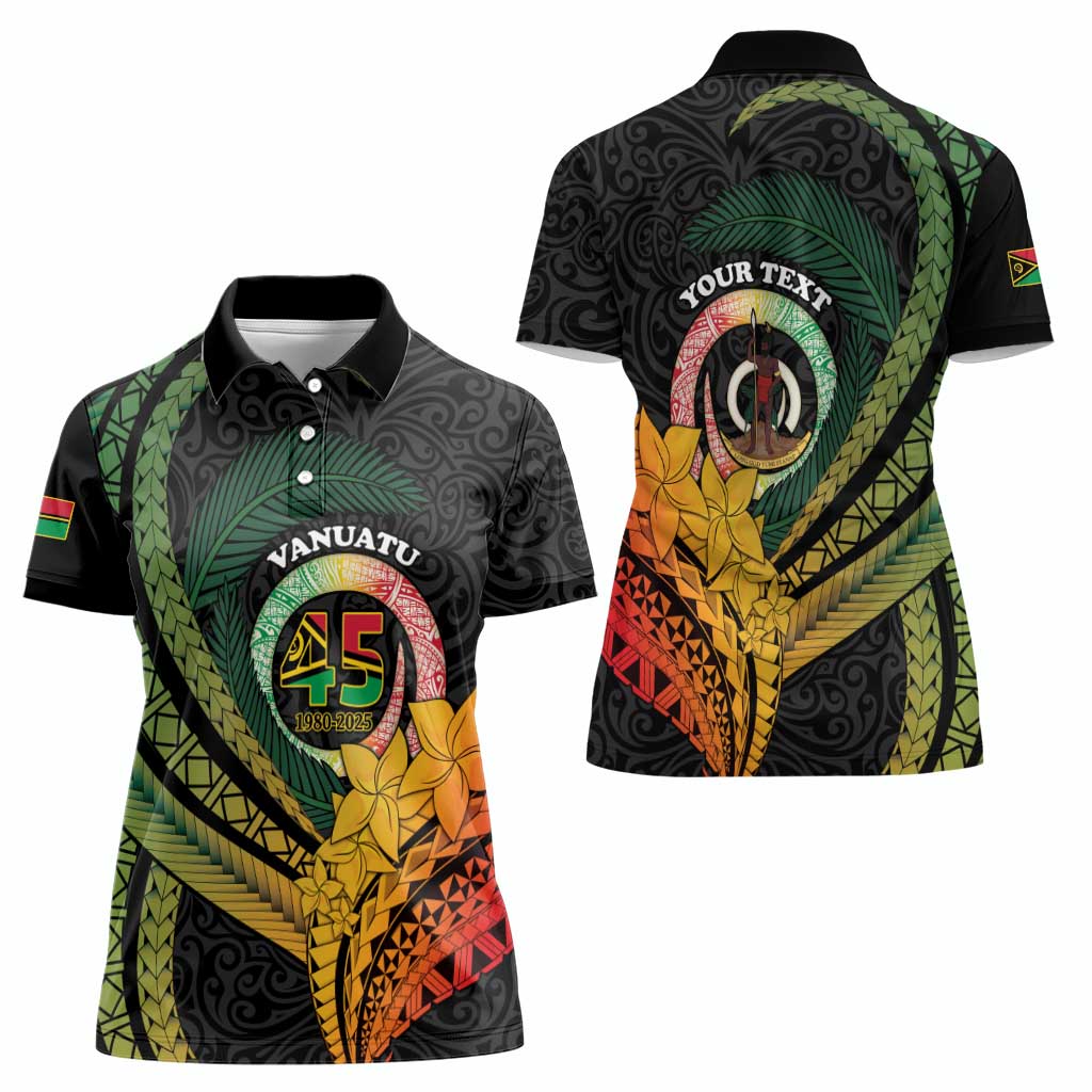 Personalised Vanuatu Independence Day Women Polo Shirt July 30 Pig Tusk Long God Yumi Stanap LT14 - Polynesian Pride