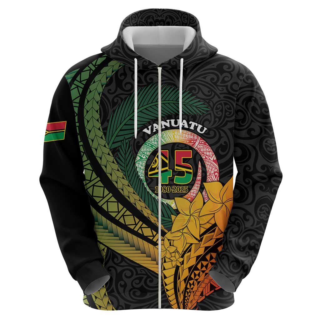 Personalised Vanuatu Independence Day Zip Hoodie July 30 Pig Tusk Long God Yumi Stanap LT14 - Polynesian Pride