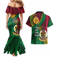 Halo Vanuatu Couples Matching Mermaid Dress and Hawaiian Shirt Happy 45th Independence Anniversary LT14 - Polynesian Pride