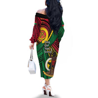 Halo Vanuatu Family Matching Off The Shoulder Long Sleeve Dress and Hawaiian Shirt Happy 45th Independence Anniversary LT14 - Polynesian Pride