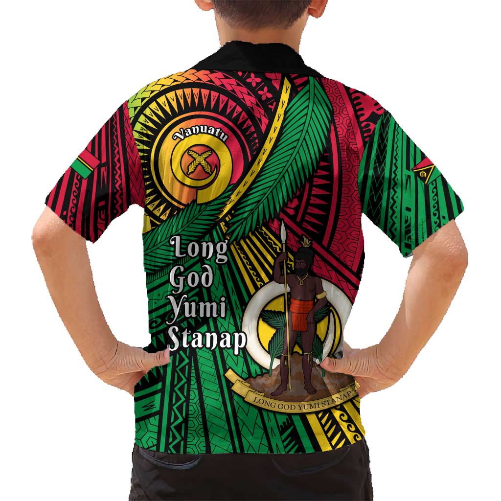 Halo Vanuatu Family Matching Puletasi and Hawaiian Shirt Happy 45th Independence Anniversary LT14 - Polynesian Pride