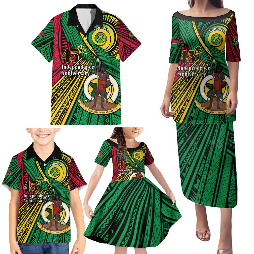 Halo Vanuatu Family Matching Puletasi and Hawaiian Shirt Happy 45th Independence Anniversary LT14 - Polynesian Pride