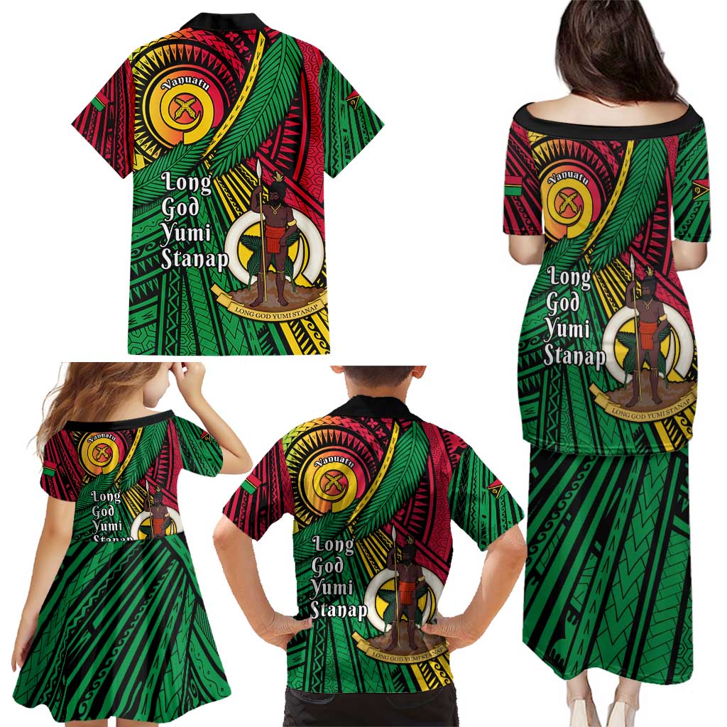 Halo Vanuatu Family Matching Puletasi and Hawaiian Shirt Happy 45th Independence Anniversary LT14 - Polynesian Pride