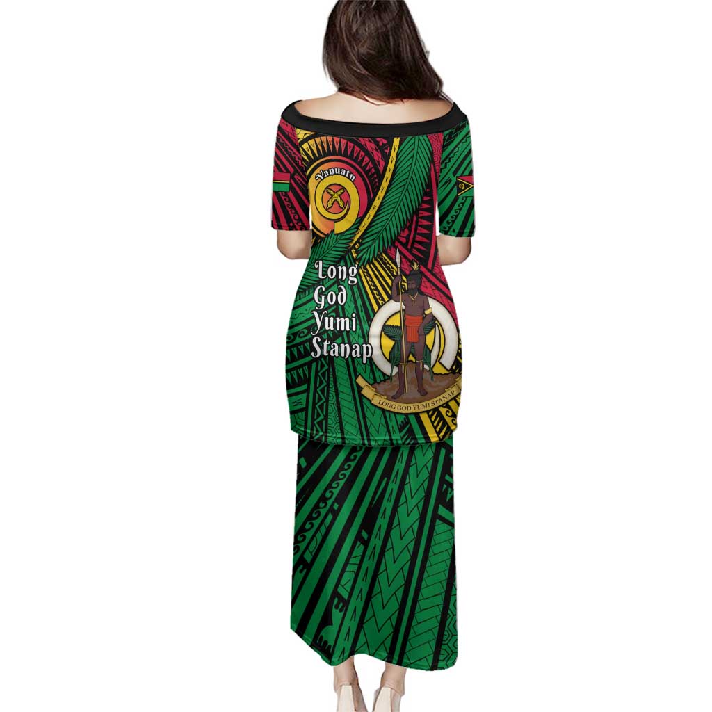 Halo Vanuatu Family Matching Puletasi and Hawaiian Shirt Happy 45th Independence Anniversary LT14 - Polynesian Pride