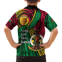 Halo Vanuatu Family Matching Summer Maxi Dress and Hawaiian Shirt Happy 45th Independence Anniversary LT14 - Polynesian Pride