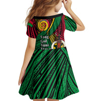 Halo Vanuatu Kid Short Sleeve Dress Happy 46th Independence Anniversary LT14 - Polynesian Pride