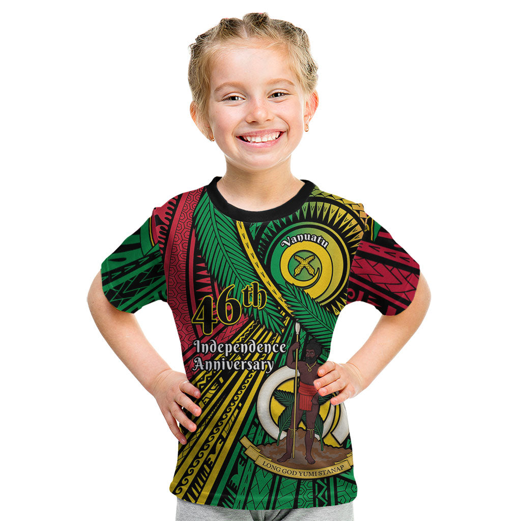 Halo Vanuatu Kid T Shirt Happy 46th Independence Anniversary LT14 Black - Polynesian Pride