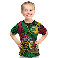 Halo Vanuatu Kid T Shirt Happy 46th Independence Anniversary LT14 Black - Polynesian Pride