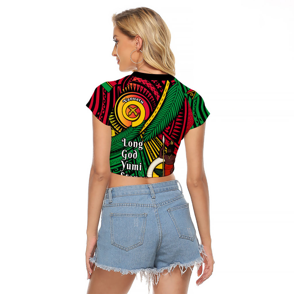 Halo Vanuatu Raglan Cropped T Shirt Happy 46th Independence Anniversary LT14 - Polynesian Pride