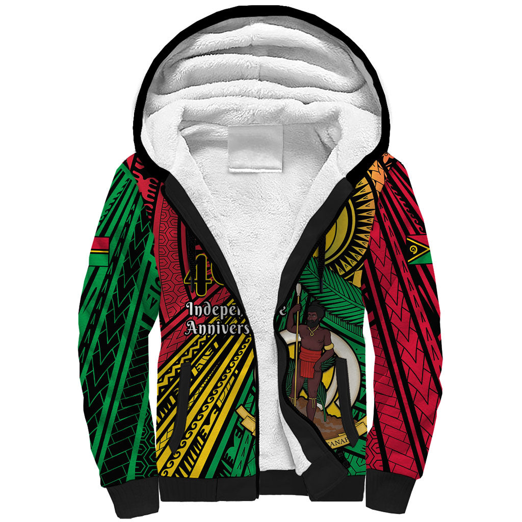 Halo Vanuatu Sherpa Hoodie Happy 46th Independence Anniversary LT14 Unisex Black - Polynesian Pride