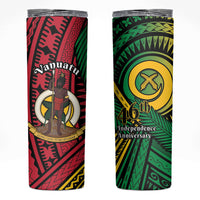 Halo Vanuatu Skinny Tumbler Happy 46th Independence Anniversary LT14 Black - Polynesian Pride