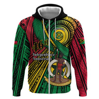 Halo Vanuatu Zip Hoodie Happy 46th Independence Anniversary LT14 Zip Hoodie Black - Polynesian Pride