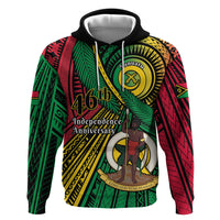 Halo Vanuatu Zip Hoodie Happy 46th Independence Anniversary LT14 Pullover Hoodie Black - Polynesian Pride