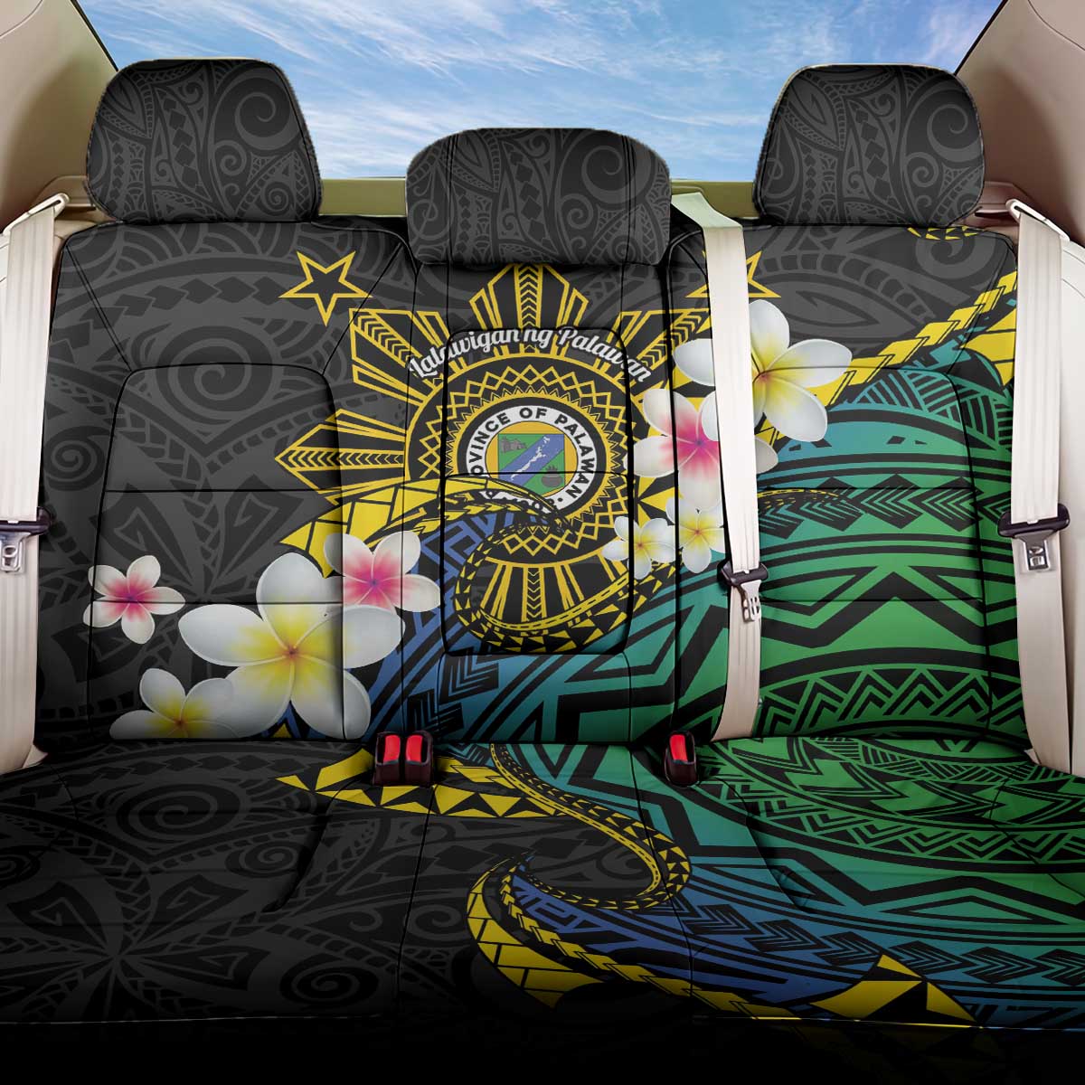 Lalawigan ng Palawan Back Car Seat Cover Philippines Province Land of Promise LT14 One Size Black - Polynesian Pride