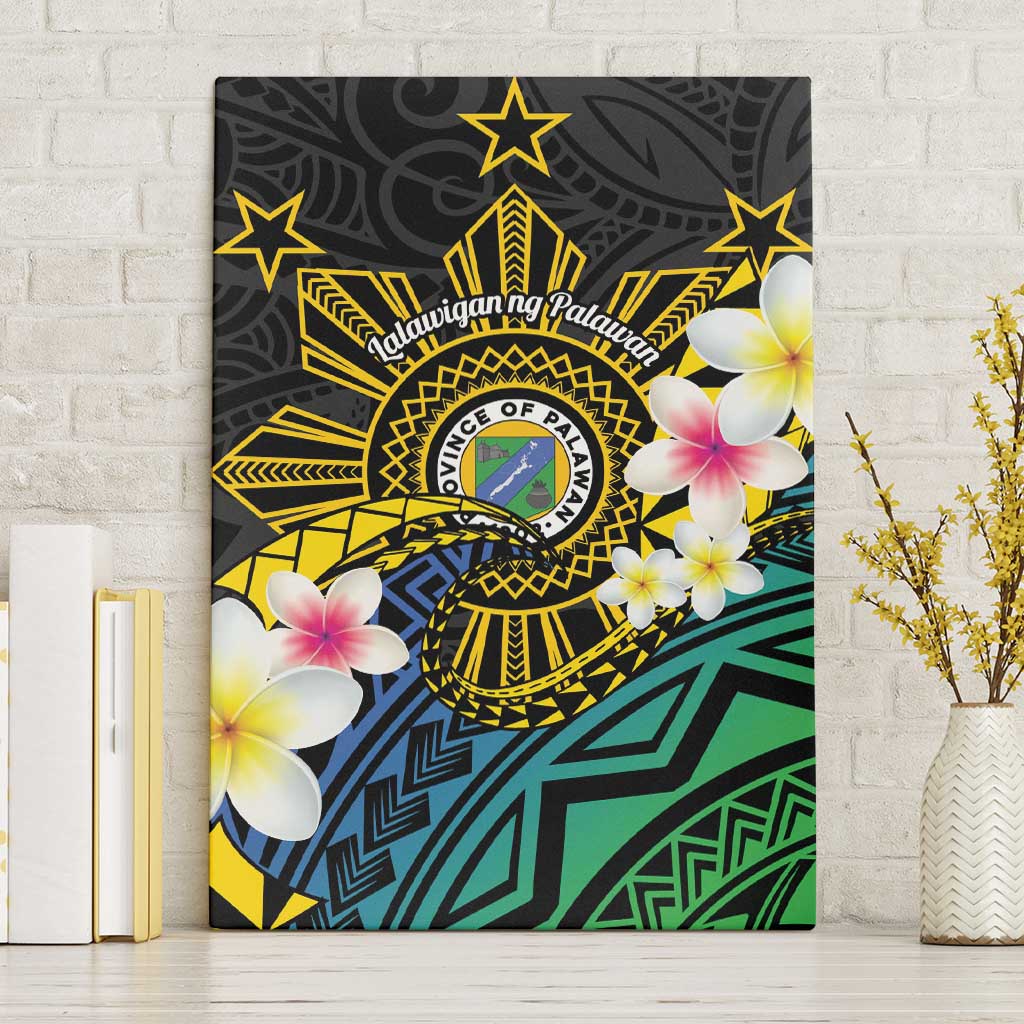 Lalawigan ng Palawan Canvas Wall Art Philippines Province Land of Promise LT14 Without Frame Black - Polynesian Pride