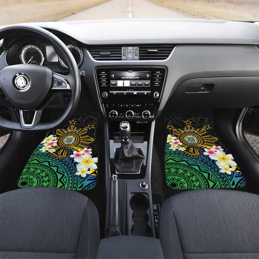Lalawigan ng Palawan Car Mats Philippines Province Land of Promise LT14 Set 2pcs - Front Black - Polynesian Pride
