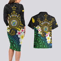 Lalawigan ng Palawan Couples Matching Long Sleeve Bodycon Dress and Hawaiian Shirt Philippines Province Land of Promise LT14 - Polynesian Pride