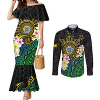 Lalawigan ng Palawan Couples Matching Mermaid Dress and Long Sleeve Button Shirt Philippines Province Land of Promise LT14 Black - Polynesian Pride