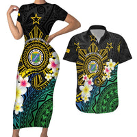 Lalawigan ng Palawan Couples Matching Short Sleeve Bodycon Dress and Hawaiian Shirt Philippines Province Land of Promise LT14 Black - Polynesian Pride