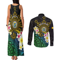 Lalawigan ng Palawan Couples Matching Tank Maxi Dress and Long Sleeve Button Shirt Philippines Province Land of Promise LT14 - Polynesian Pride