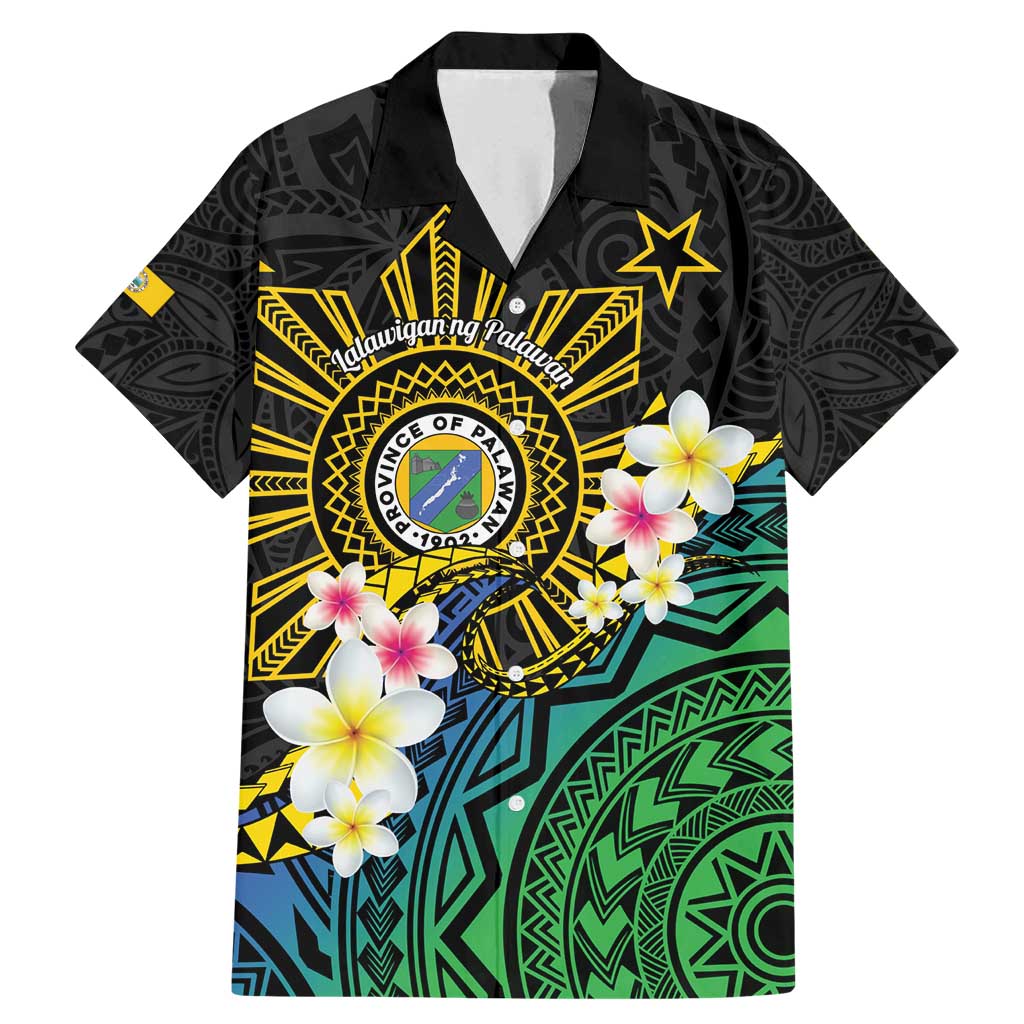 Lalawigan ng Palawan Family Matching Mermaid Dress and Hawaiian Shirt Philippines Province Land of Promise LT14 Dad's Shirt - Short Sleeve Black - Polynesian Pride