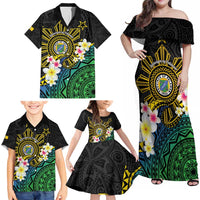 Lalawigan ng Palawan Family Matching Off Shoulder Maxi Dress and Hawaiian Shirt Philippines Province Land of Promise LT14 - Polynesian Pride