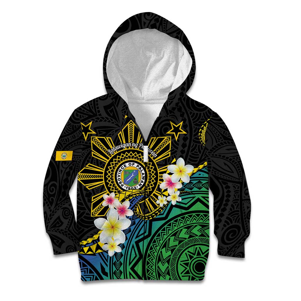 Lalawigan ng Palawan Kid Hoodie Philippines Province Land of Promise LT14 Zip Hoodie Black - Polynesian Pride